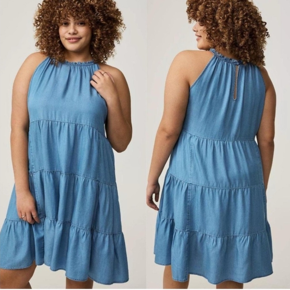 Torrid trapeze tencel denim dress 6x